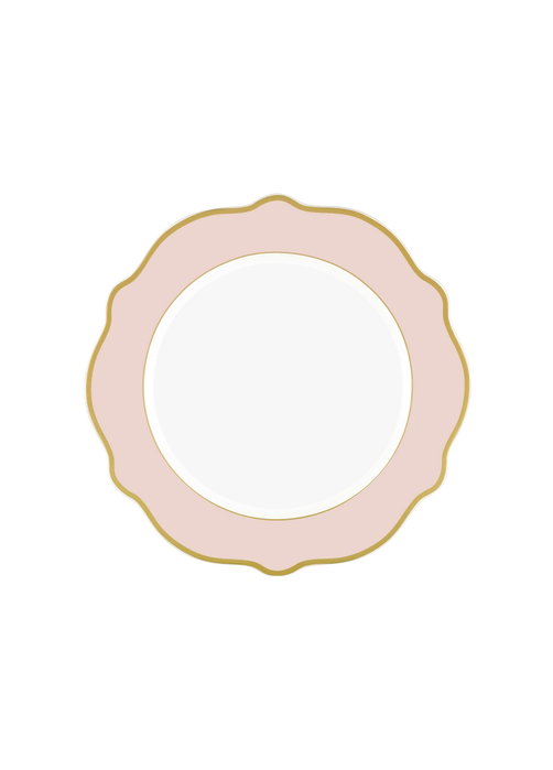 Hermia Juego de platos de postre DNR0025, 6 piezas, Rosa de Porcelana Hermia Juego de platos de postre DNR0025, 6 piezas, Rosa de Porcelana